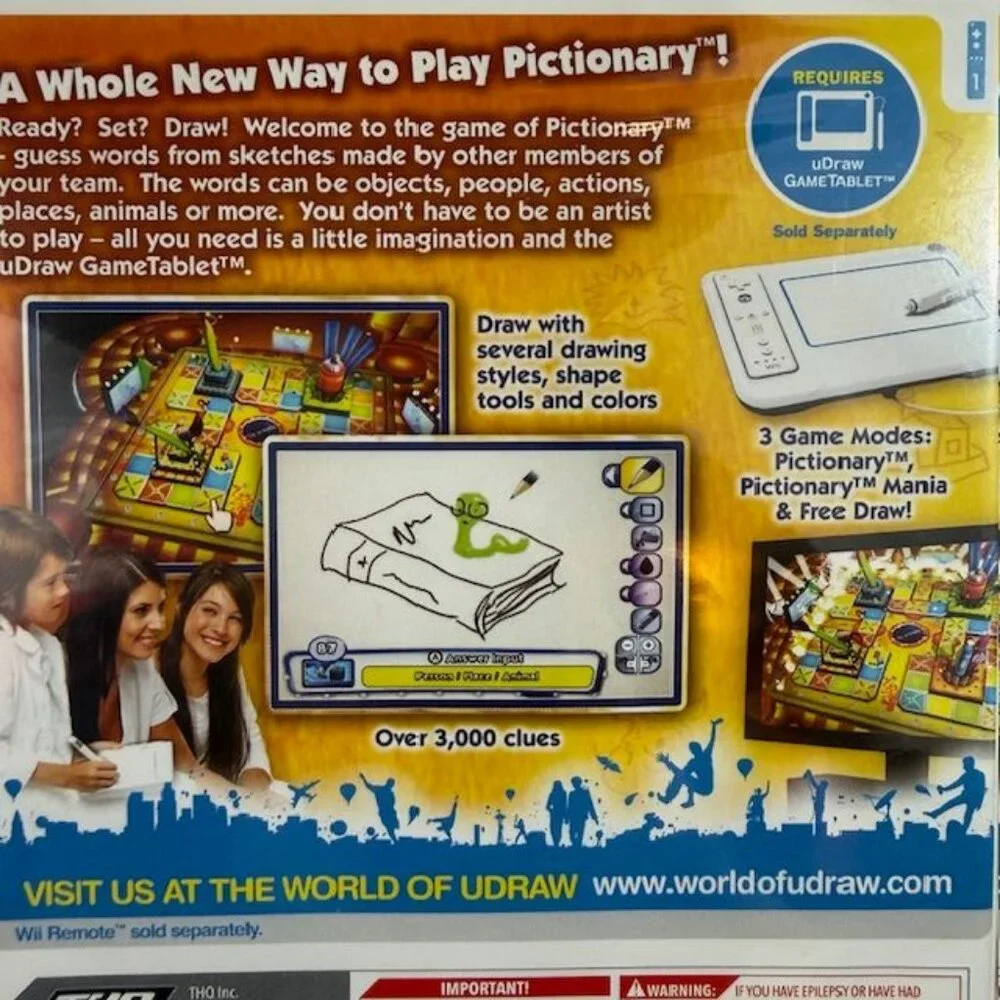 Wii UDraw Game Table +UDraw Studio + Wii UDraw Pictionary Set